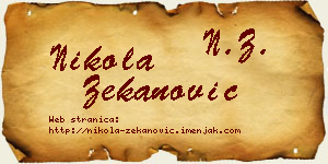 Nikola Zekanović vizit kartica